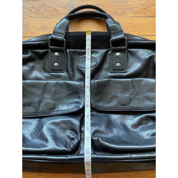 FOSSIL Black Leather Padded Mens Attache - Picture 11 of 12